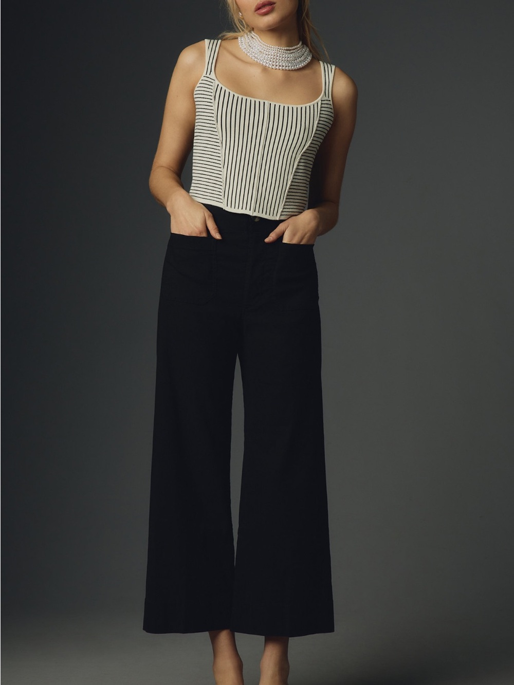 Maeve Colette Magic Fabric Cropped Wide Leg Pants